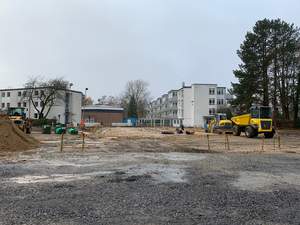 Baufeld für den Erweiterungsbau der Klinik Maria Frieden Telgte